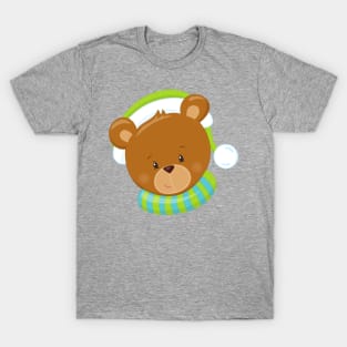 Winter Bear, Cute Bear, Brown Bear, Bear With Hat T-Shirt